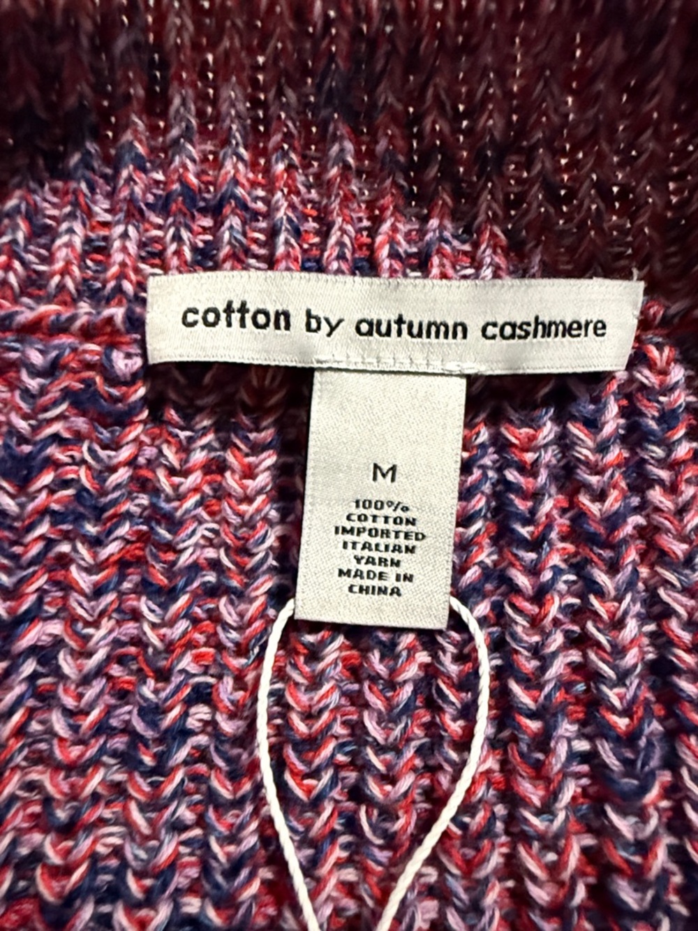 Autumn Cashmere V-Neck Sweater in Pink and Blue Marled - Picture 2 of 5